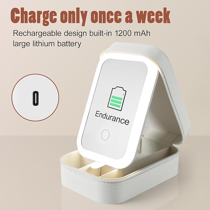 💸GlamGlow LED Mirror Jewelry Box🫣