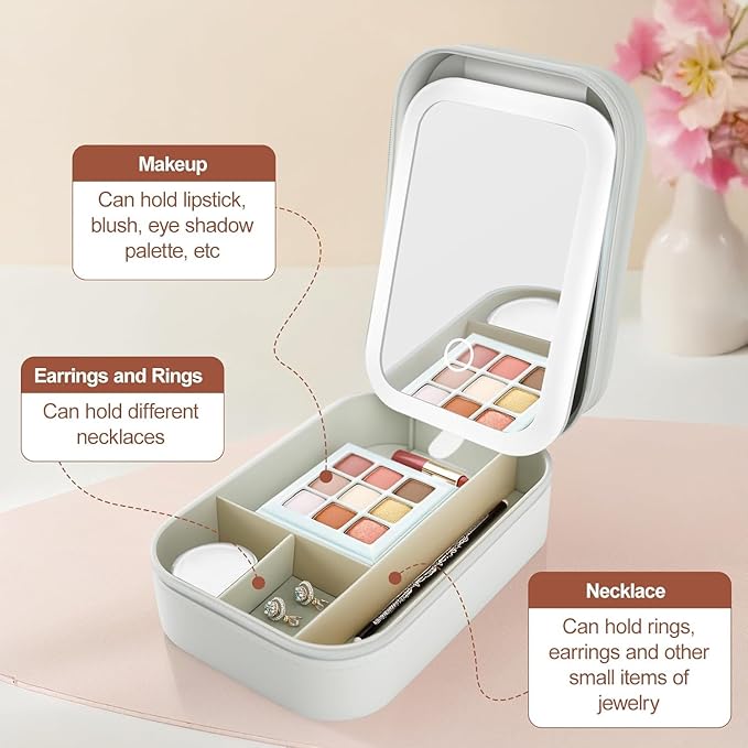 💸GlamGlow LED Mirror Jewelry Box🫣